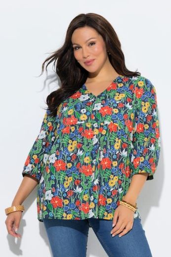 Plus size veliki brojevi Tunika 3/4 rukava A kroja za punije