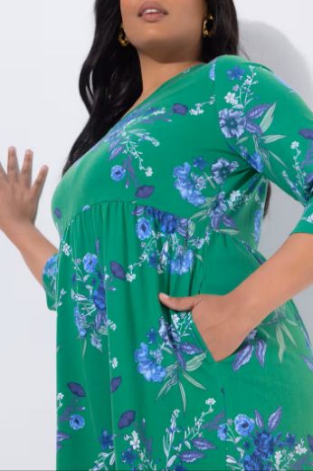 Plus size veliki brojevi Haljina 3/4 rukava A kroja za punije