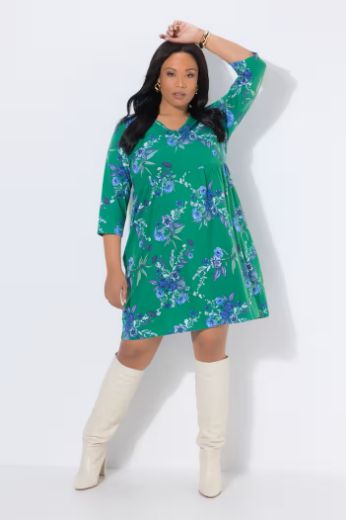 Plus size veliki brojevi Haljina 3/4 rukava A kroja za punije