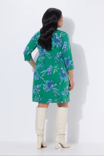 Plus size veliki brojevi Haljina 3/4 rukava A kroja za punije