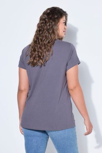 Plus size veliki brojevi Majica sa v izrezom i kratkih rukava za punije