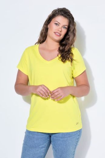 Plus size veliki brojevi Majica sa v izrezom i kratkih rukava za punije