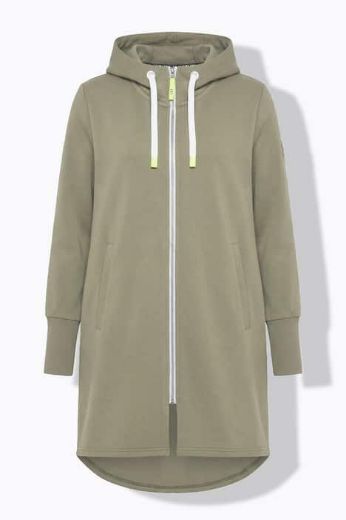 Plus size veliki brojevi Majica dugih rukava s patentnim zatvaračem i kapuljačom dužeg kroja za punije