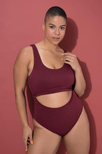 Plus size veliki brojevi Kupaći kostim jednodijelni s otvorima za punije