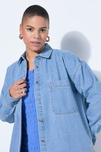 Plus size veliki brojevi Košilja traper šireg kroja za punije