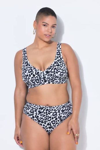 Plus size veliki brojevi Kupaći kostim   gornji dio s uzorkom leoparda za punije