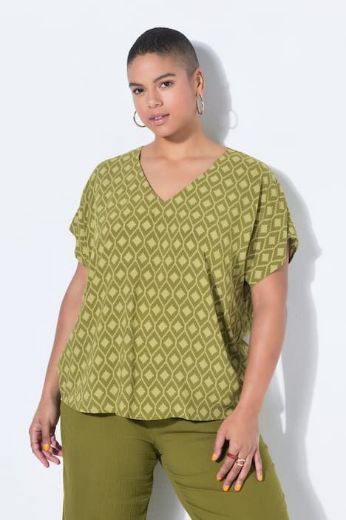 Plus size veliki brojevi Bluza kratkih rukava V ovratnika za punije