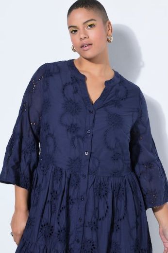 Plus size veliki brojevi Haljina maxi 3/4 rukava na volane za punije