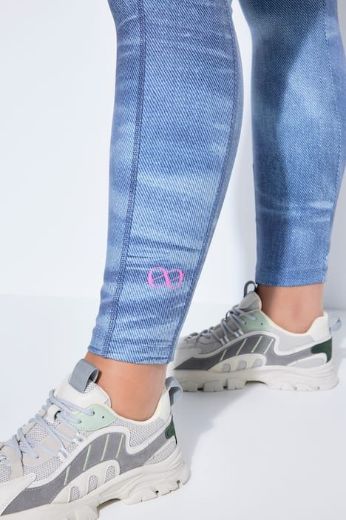 Plus size veliki brojevi Hlače dugih nogavica elastičnog struka traper uzorak za punije