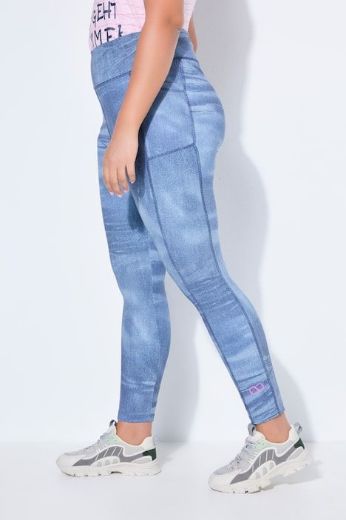 Plus size veliki brojevi Hlače dugih nogavica elastičnog struka traper uzorak za punije