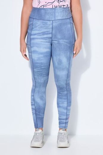 Plus size veliki brojevi Hlače dugih nogavica elastičnog struka traper uzorak za punije