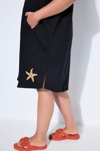 Plus size veliki brojevi Haljina 1/2 rukavi s kapuljačom za punije