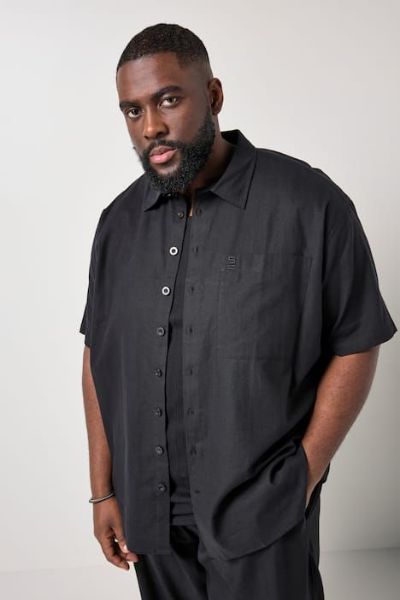 Veliki brojevi Košulja kratkih rukava od lana moda za punije