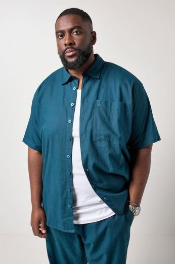 Plus size veliki brojevi Košulja kratkih rukava od lana za punije