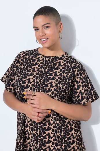 Plus size veliki brojevi Haljina midi kratkih rukava A kroja za punije