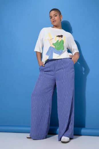 Plus size veliki brojevi Hlače dugih nogavica šireg kroja na pruge za punije