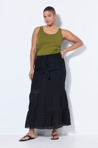 Plus size veliki brojevi Haljina elasičnog struka s uzorkom čipke za punije