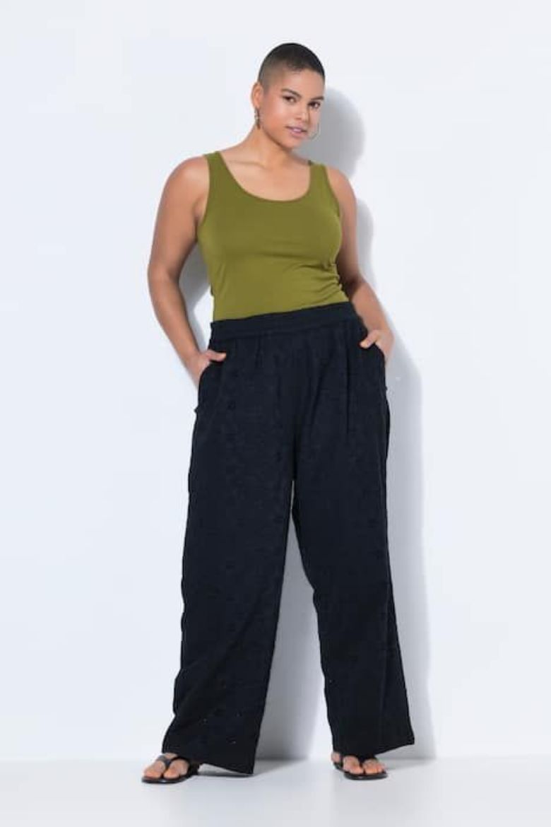 Plus size veliki brojevi Hlače dugih nogavica šireg kroja elastičnog struka za punije