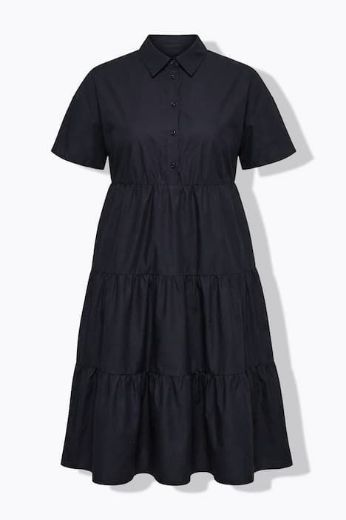 Plus size veliki brojevi Haljina midi kratkih rukava A kroja za punije