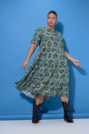 Plus size veliki brojevi Haljina maxi kratkih rukava A kroja za punije