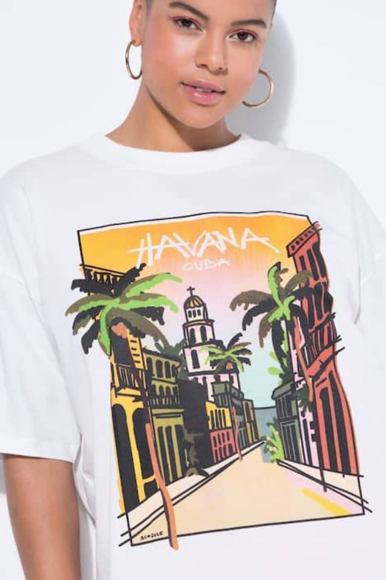 Plus size veliki brojevi Majica kratkih rukava šireg kroja za punije