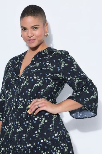 Plus size veliki brojevi Haljina dugih rukava A kroja za punije