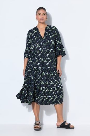 Plus size veliki brojevi Haljina dugih rukava A kroja za punije