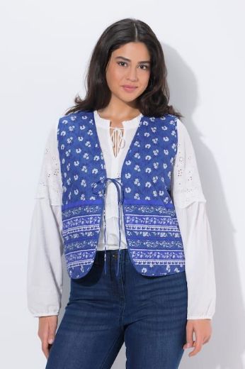 Plus size veliki brojevi Prsluk na vezanje s cvjetnim uzorkom za punije