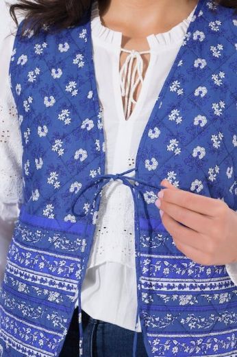 Plus size veliki brojevi Prsluk na vezanje s cvjetnim uzorkom za punije