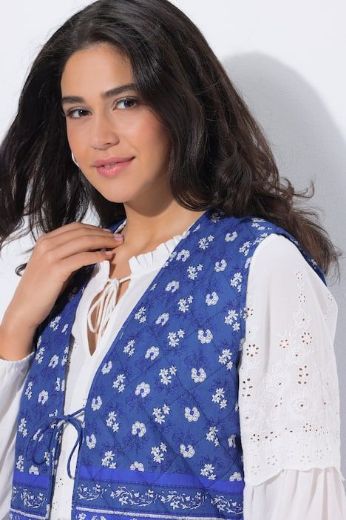 Plus size veliki brojevi Prsluk na vezanje s cvjetnim uzorkom za punije