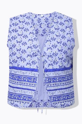 Plus size veliki brojevi Prsluk na vezanje s cvjetnim uzorkom za punije