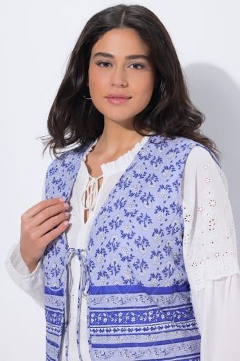 Plus size veliki brojevi Prsluk na vezanje s cvjetnim uzorkom za punije