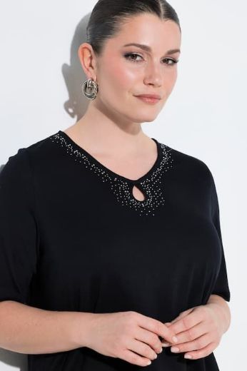 Plus size veliki brojevi Majica kratkih rukava V izreza pamučna za punije