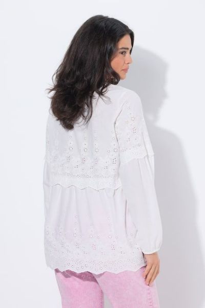 Veliki brojevi Bluza dugih rukava s uzorkom čipke moda za punije