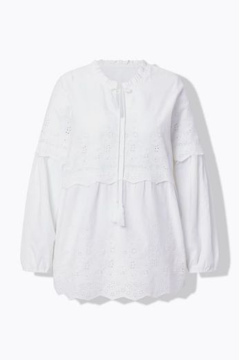Plus size veliki brojevi Bluza dugih rukava s uzorkom čipke za punije