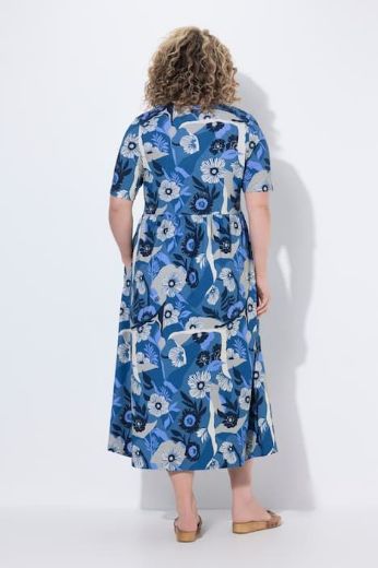 Plus size veliki brojevi Haljina midi kratkih rukava za punije