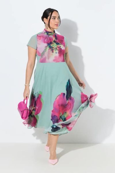 Veliki brojevi Haljina maxi bez rukava s kragnom moda za punije