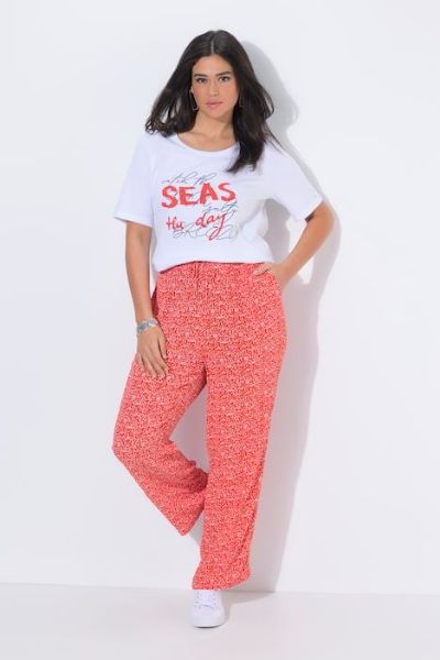 Veliki brojevi Hlače široke elastičnog struka moda za punije