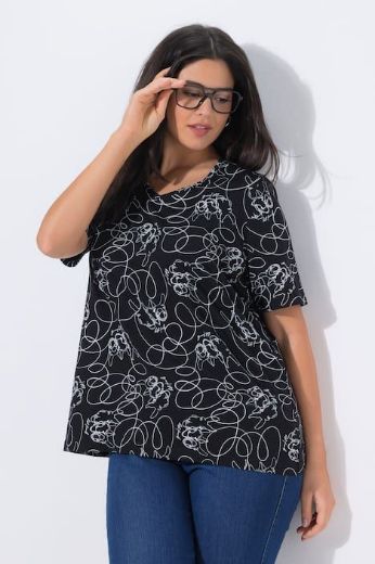 Plus size veliki brojevi Majica kratkih rukava V izreza za punije