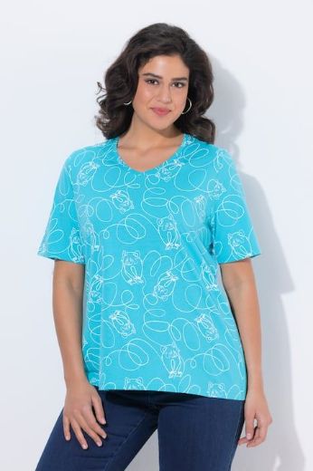 Plus size veliki brojevi Majica kratkih rukava V izreza za punije