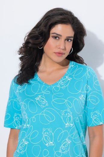 Plus size veliki brojevi Majica kratkih rukava V izreza za punije