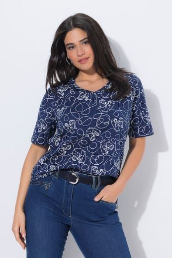 Plus size veliki brojevi Majica kratkih rukava V izreza za punije