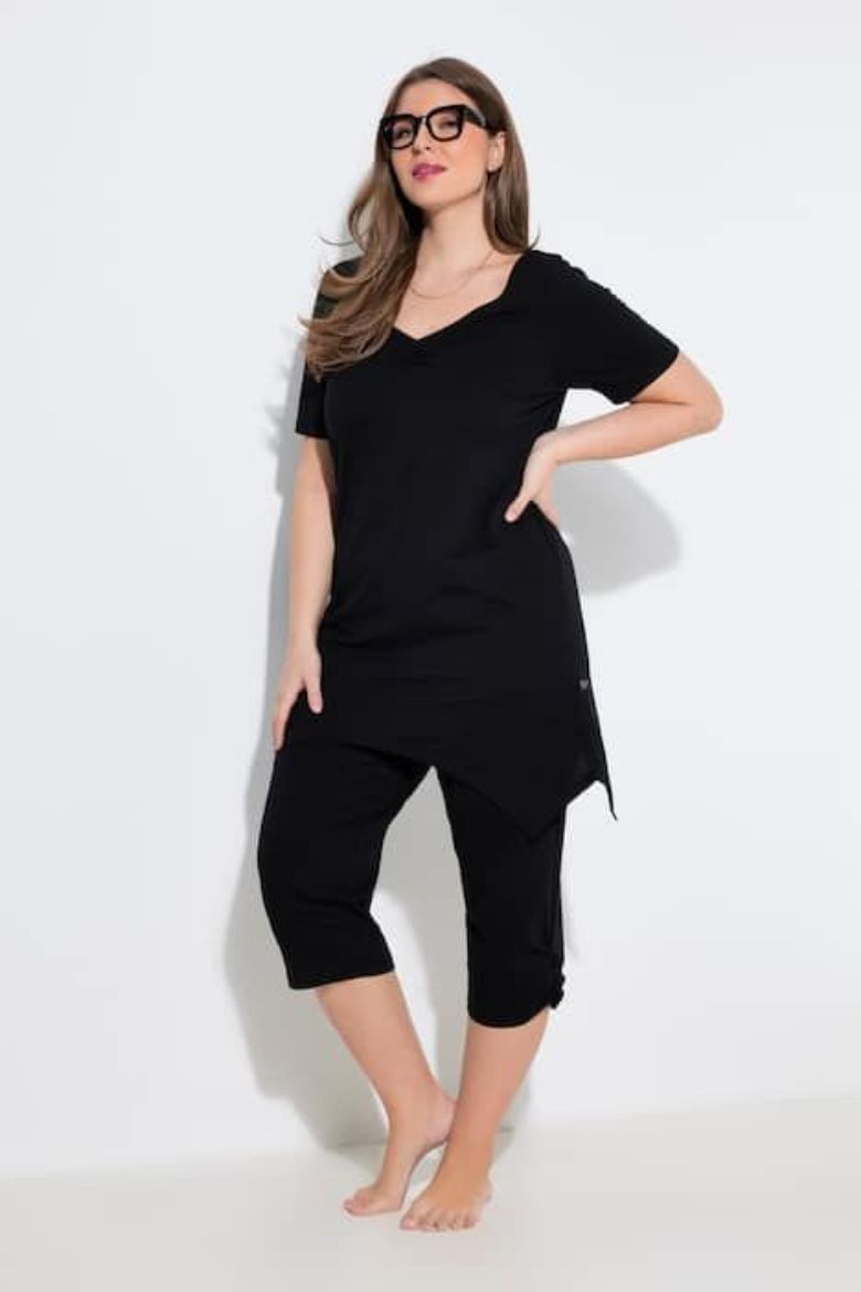 Plus size veliki brojevi Pidžama kratkih rukava i dugih nogavica za punije