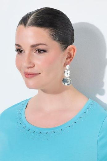 Plus size veliki brojevi Majica kratkih rukava s ukrasima pamučna za punije