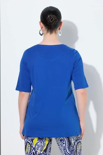 Plus size veliki brojevi Majica kratkih rukava s ukrasima pamučna za punije