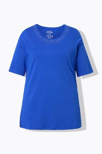 Plus size veliki brojevi Majica kratkih rukava s ukrasima pamučna za punije