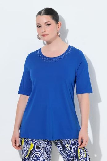 Plus size veliki brojevi Majica kratkih rukava s ukrasima pamučna za punije