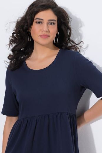 Plus size veliki brojevi Haljina kratkih rukava okruglog izreza za punije