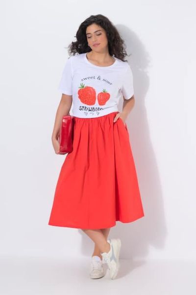 Veliki brojevi Suknja midi elastičnog struka moda za punije