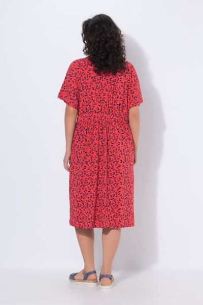 Veliki brojevi Haljina midi kratkih rukava moda za punije